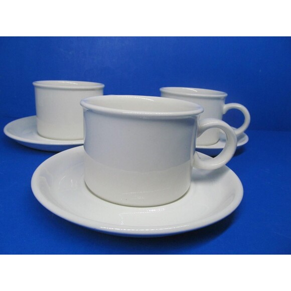 Midwinter Stonehenge Set Of 3 White Cups With Saucers VGC Wedgwood Group - Picture 9 of 10
